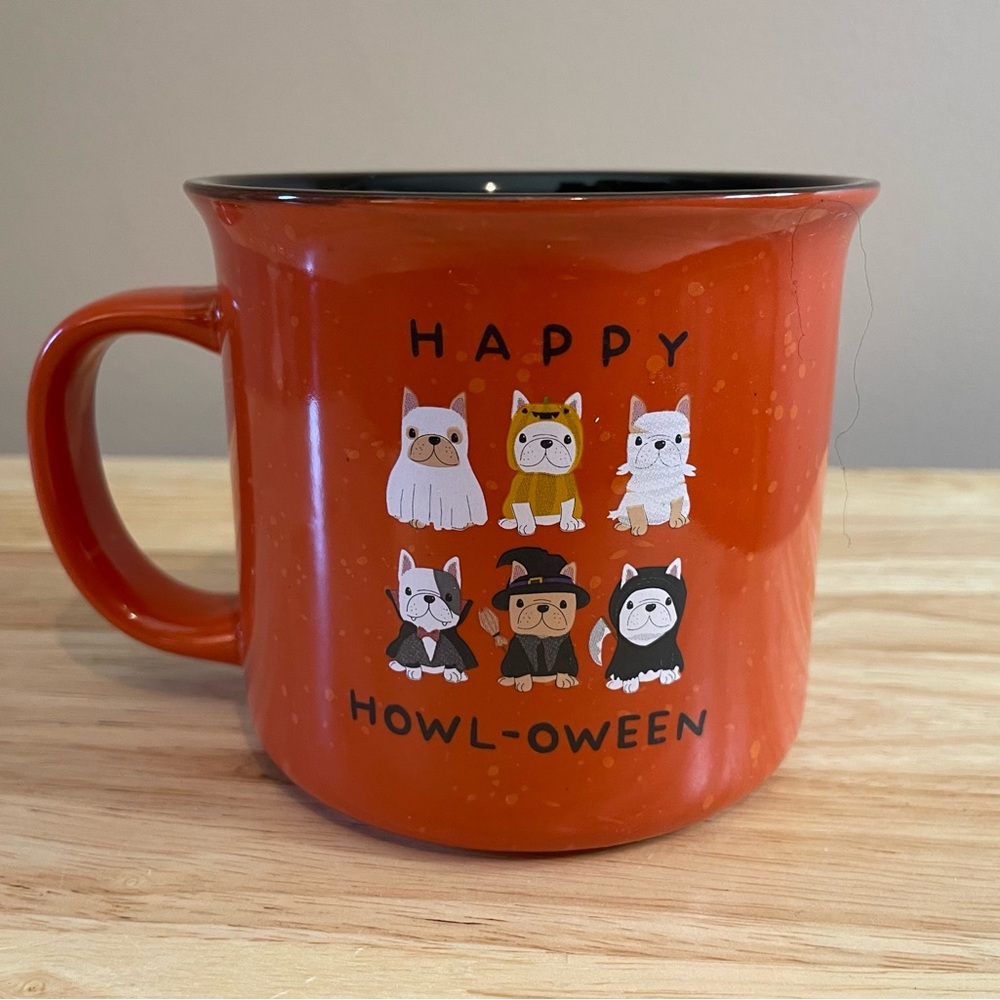 Winifred & Lily Mug HAPPY HOWL-OWEEN BULLDOGS IN COSTUME Halloween Coffee Cup